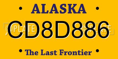 CD8D886 Alaska License Plate
