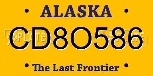 CD8O586 Alaska License Plate