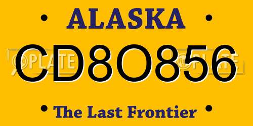 CD8O856 Alaska License Plate