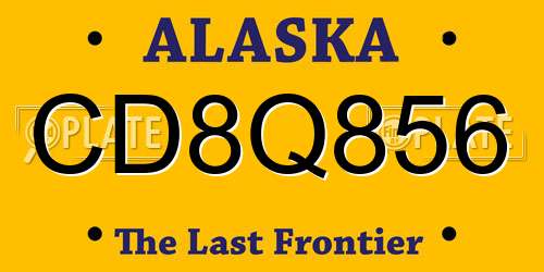 CD8Q856 Alaska License Plate