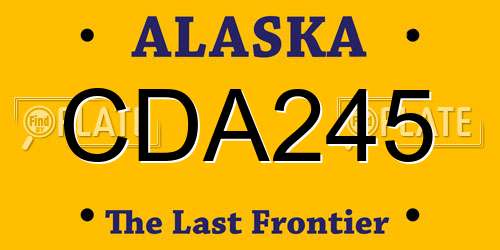 CDA245 Alaska License Plate