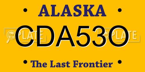 CDA53O Alaska License Plate