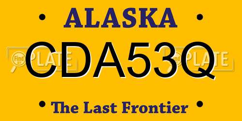 CDA53Q Alaska License Plate