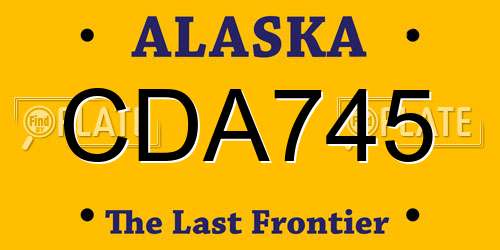 CDA745 Alaska License Plate