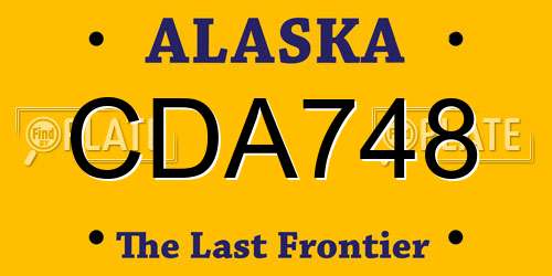 CDA748 Alaska License Plate