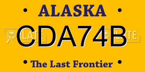 CDA74B Alaska License Plate