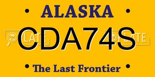 CDA74S Alaska License Plate