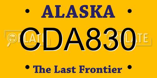 CDA830 Alaska License Plate