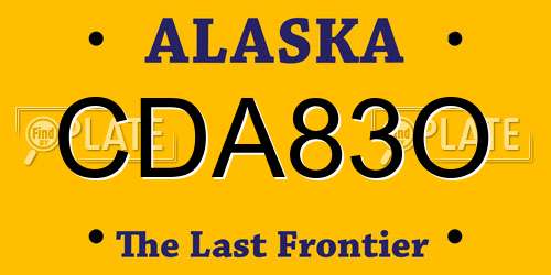 CDA83O Alaska License Plate