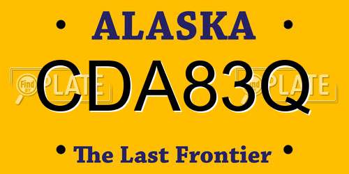 CDA83Q Alaska License Plate