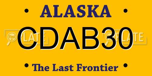 CDAB30 Alaska License Plate