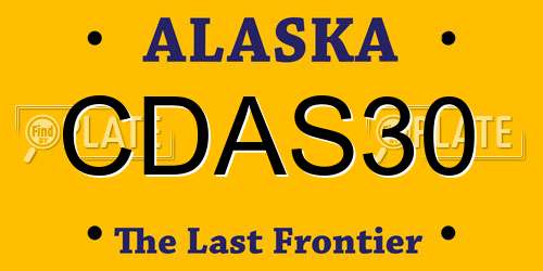 CDAS30 Alaska License Plate