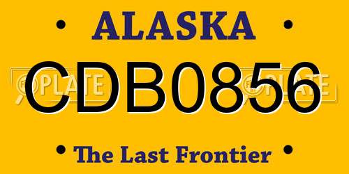 CDB0856 Alaska License Plate