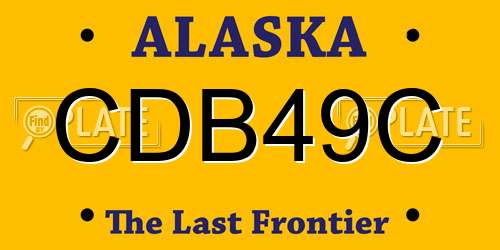 CDB49C Alaska License Plate