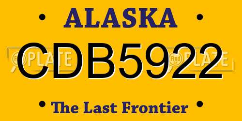 CDB5922 Alaska License Plate