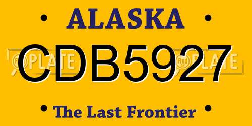 CDB5927 Alaska License Plate