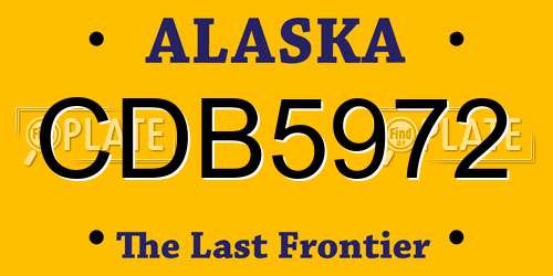 CDB5972 Alaska License Plate