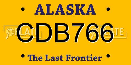 CDB766 Alaska License Plate