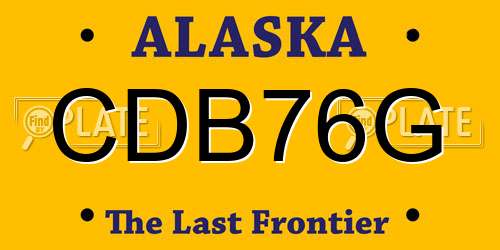 CDB76G Alaska License Plate