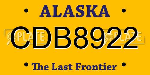 CDB8922 Alaska License Plate
