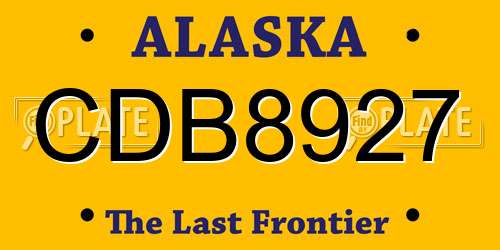 CDB8927 Alaska License Plate