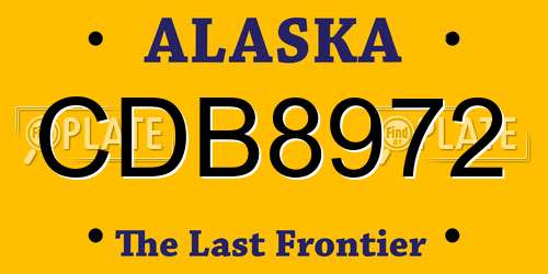 CDB8972 Alaska License Plate