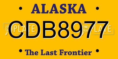 CDB8977 Alaska License Plate