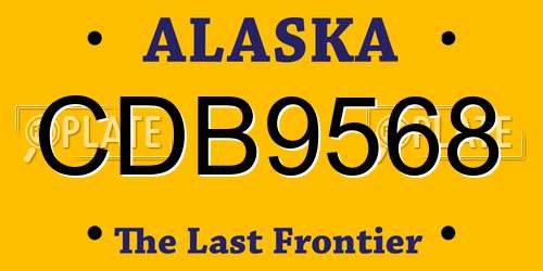 CDB9568 Alaska License Plate