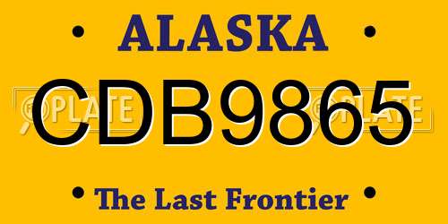 CDB9865 Alaska License Plate