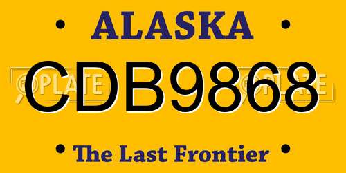 CDB9868 Alaska License Plate