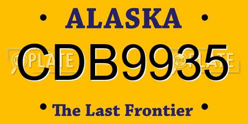 CDB9935 Alaska License Plate
