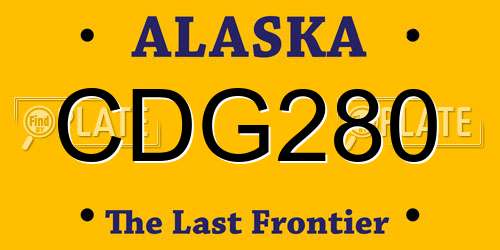 CDG280 Alaska License Plate