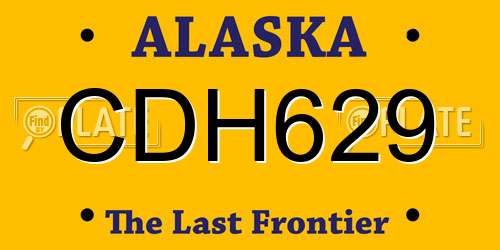 CDH629 Alaska License Plate