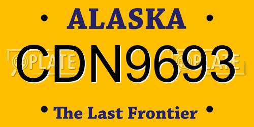 CDN9693 Alaska License Plate