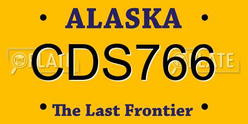 CDS766 Alaska License Plate