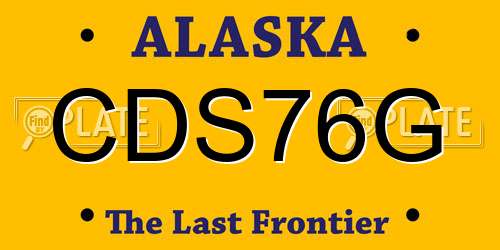 CDS76G Alaska License Plate