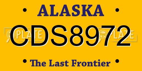 CDS8972 Alaska License Plate