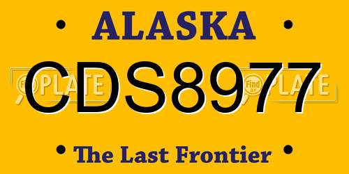 CDS8977 Alaska License Plate