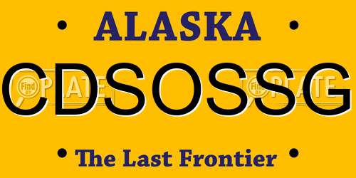 CDSOSSG Alaska License Plate