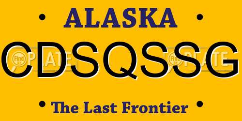 CDSQSSG Alaska License Plate