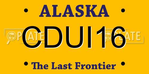 CDUI16 Alaska License Plate