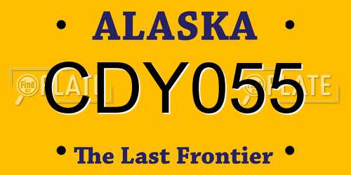 CDY055 Alaska License Plate