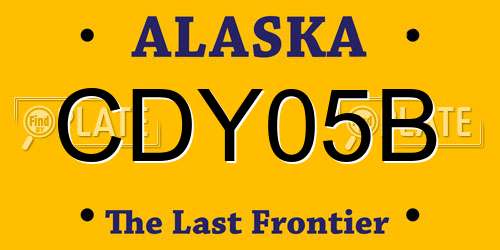 CDY05B Alaska License Plate
