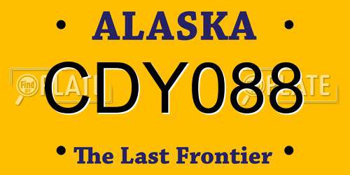 CDY088 Alaska License Plate