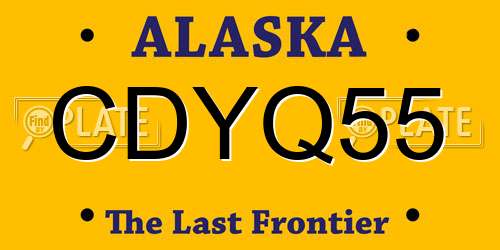 CDYQ55 Alaska License Plate