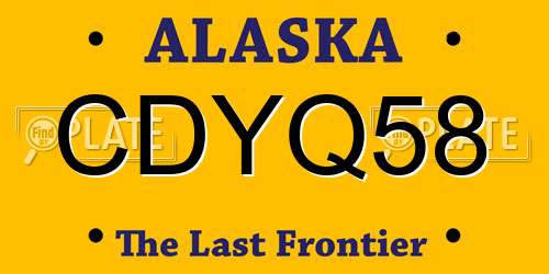 CDYQ58 Alaska License Plate