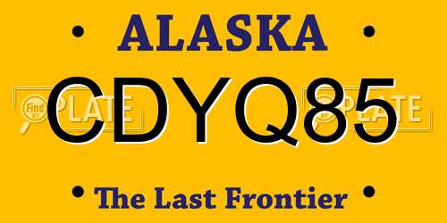 CDYQ85 Alaska License Plate