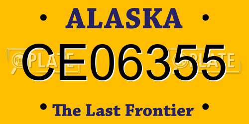 CE06355 Alaska License Plate