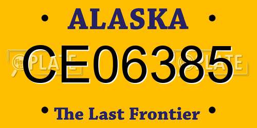 CE06385 Alaska License Plate