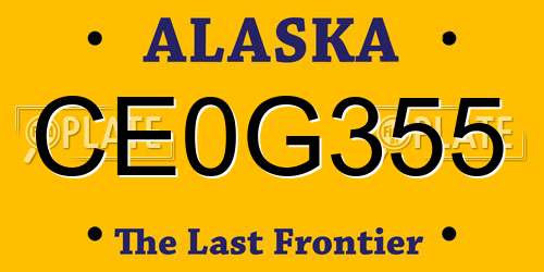 CE0G355 Alaska License Plate